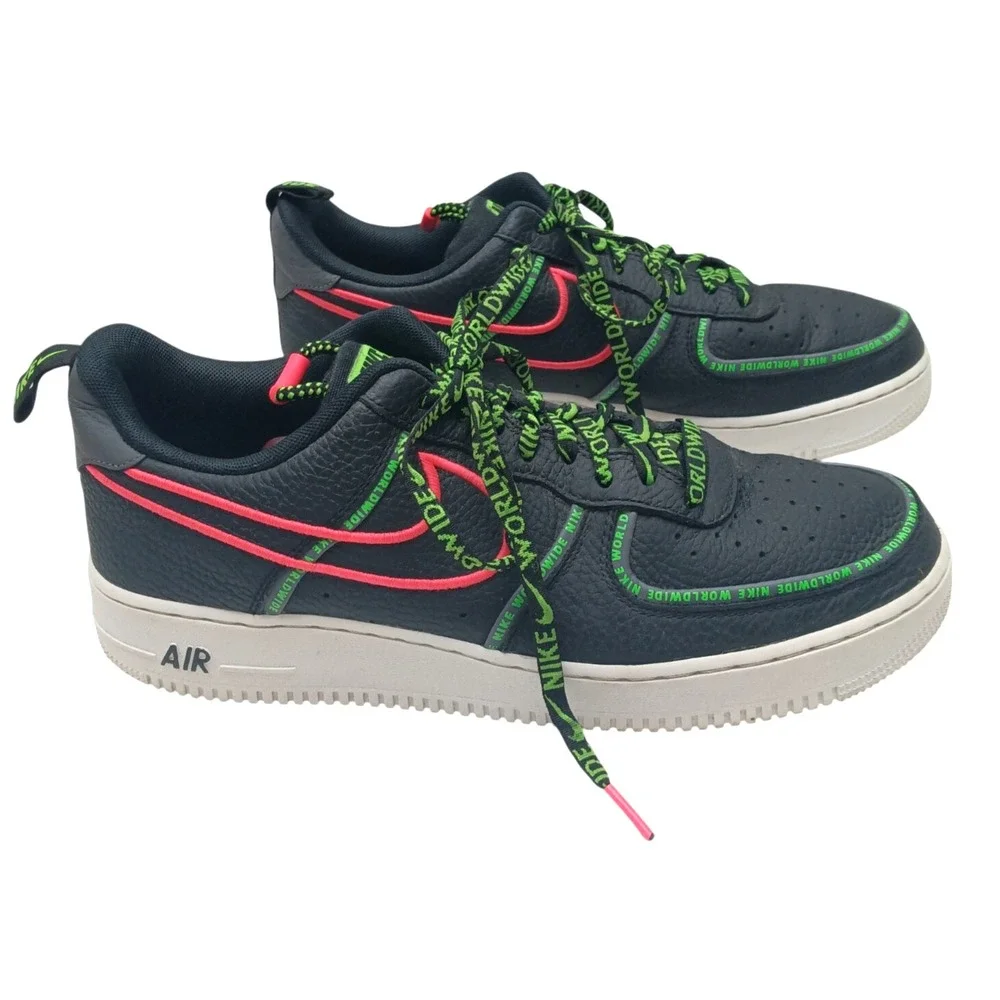 Nike Air‎ Force 1 Premium Worldwide Pack - Black Green CK7213-001 / Size: 12
